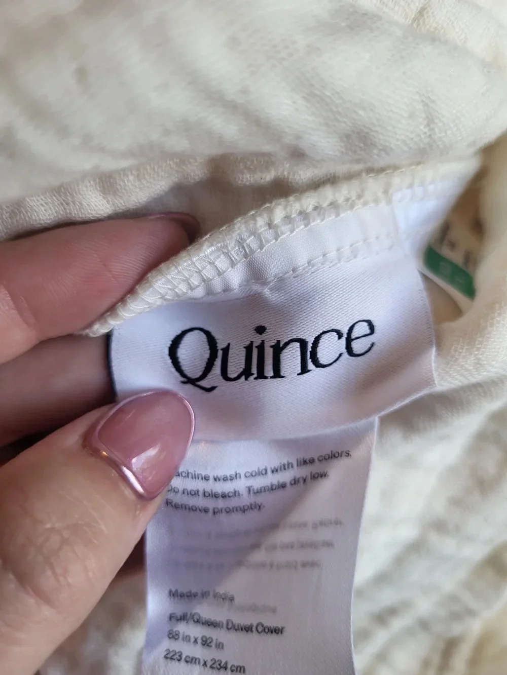 NWT Quince Organic Airy Gauze Full/Queen Undyed Duvet Cover Set